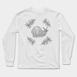 Snail with ferns Long Sleeve T-Shirt